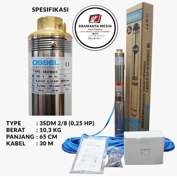 Jual POMPA CELUP 0,25 HP 3 SDM POMPA SUBMERSIBLE 3 SDM 0.25 HP POMPA SUMUR Berkualitas