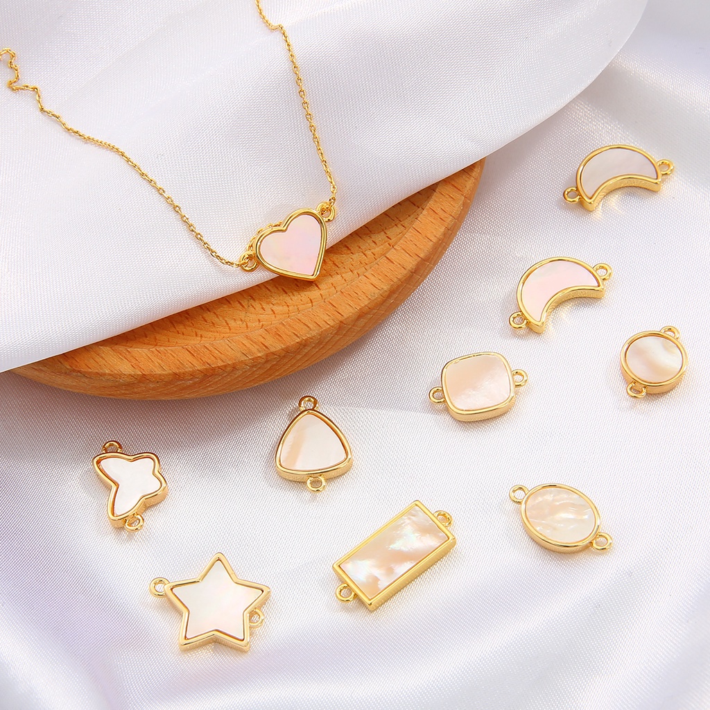 1pc 18k Gold Heart Butterfly Star Moon DIY Charm Pendants Connectors Dangle Earring Necklace Making Wholesale Plated