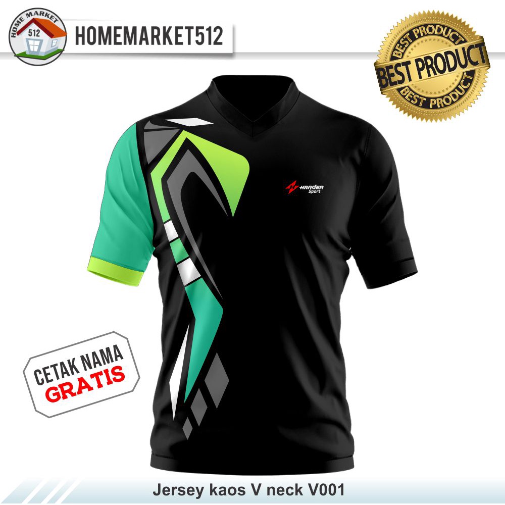Baju Jersey kaos V nek V001 Kaos Jersey Dewasa Premium | HOMEMARKET512-0
