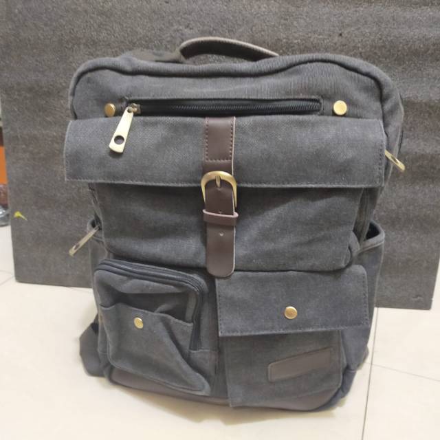 Sale tas ransel bahan kain kanvas backpack sekolah kuliah