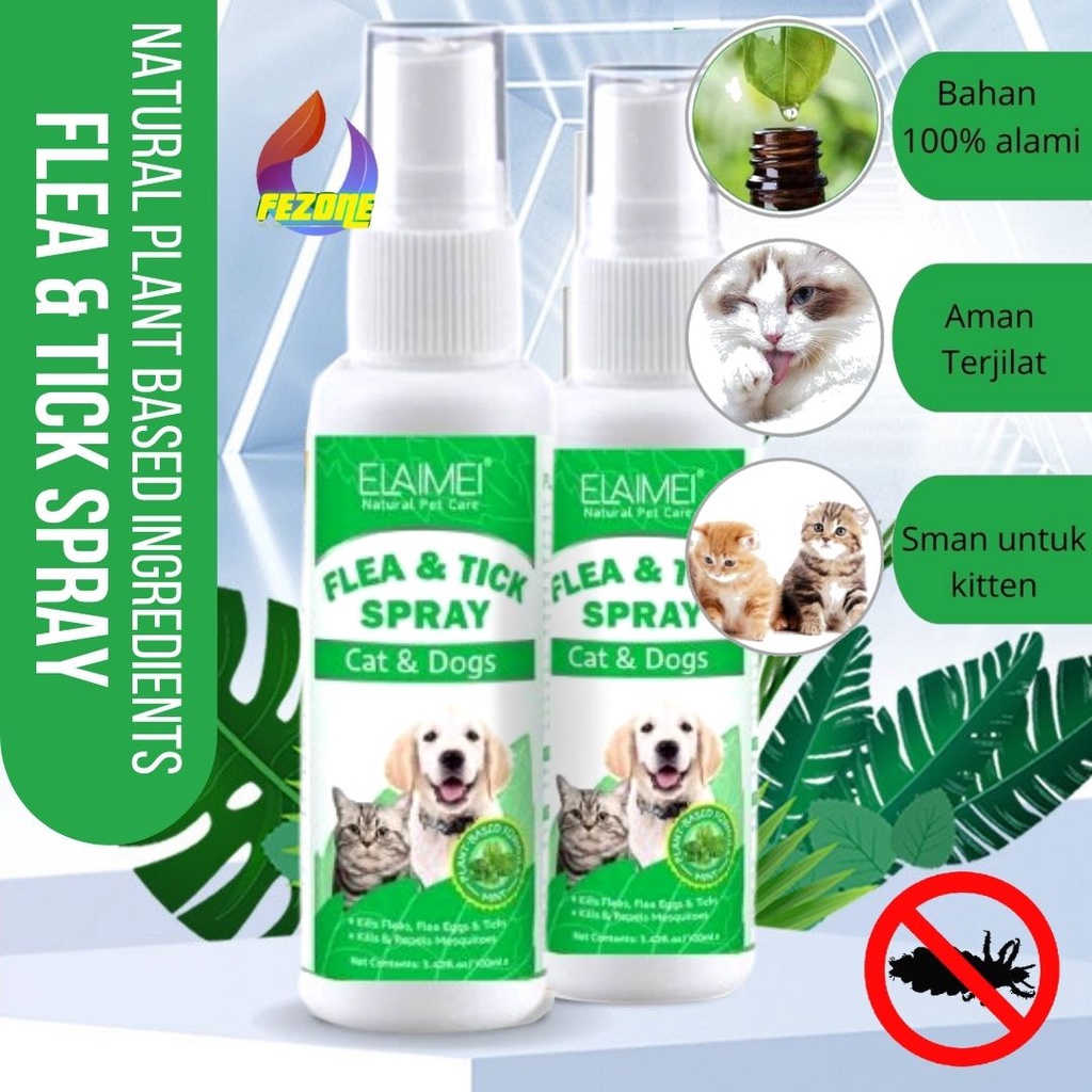 Obat Kutu Kucing Anjing Semprot 30ml - Elemai Spray Terbukti Ampuh Membasmi Kutu Tanpa Menimbulkan Iritasi Kulit Aman Untuk Kitten FEZONE