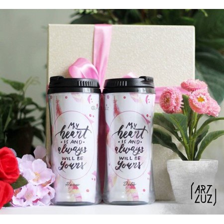 

Artluz FULL Custom Couple Stylish Tumbler, box exclusive - Gift kado souvenir unik hadiah botol