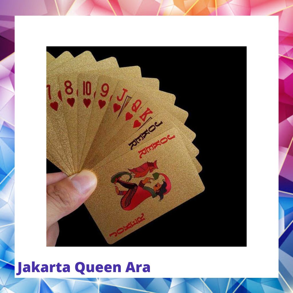 Kartu Remi Poker Lapisan Gold Foil - THKK9273