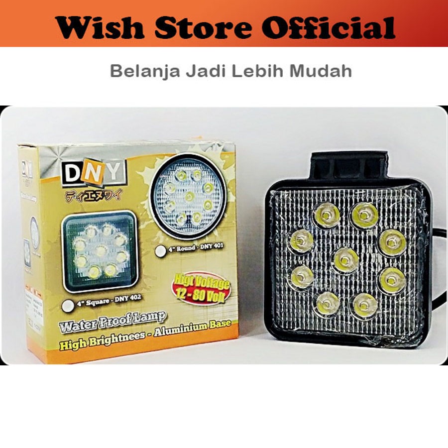 Fog Lamp - Lampu Kabut / Kerja / Tembak / Sorot / Foglamp / Work Kotak 5" LED Putih Universal 9 Titi