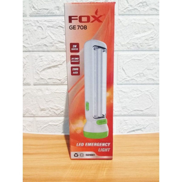 Senter fox 706 senter emergency super terang lampu darurat mati FOX 706 2000Mah awet samping panjang