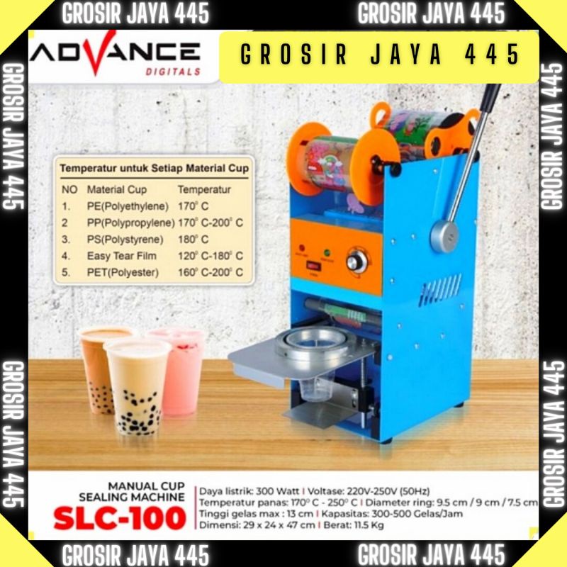 Mesin Cup Sealer Press Gelas Plastik Manual Sealing Advance SLC 100