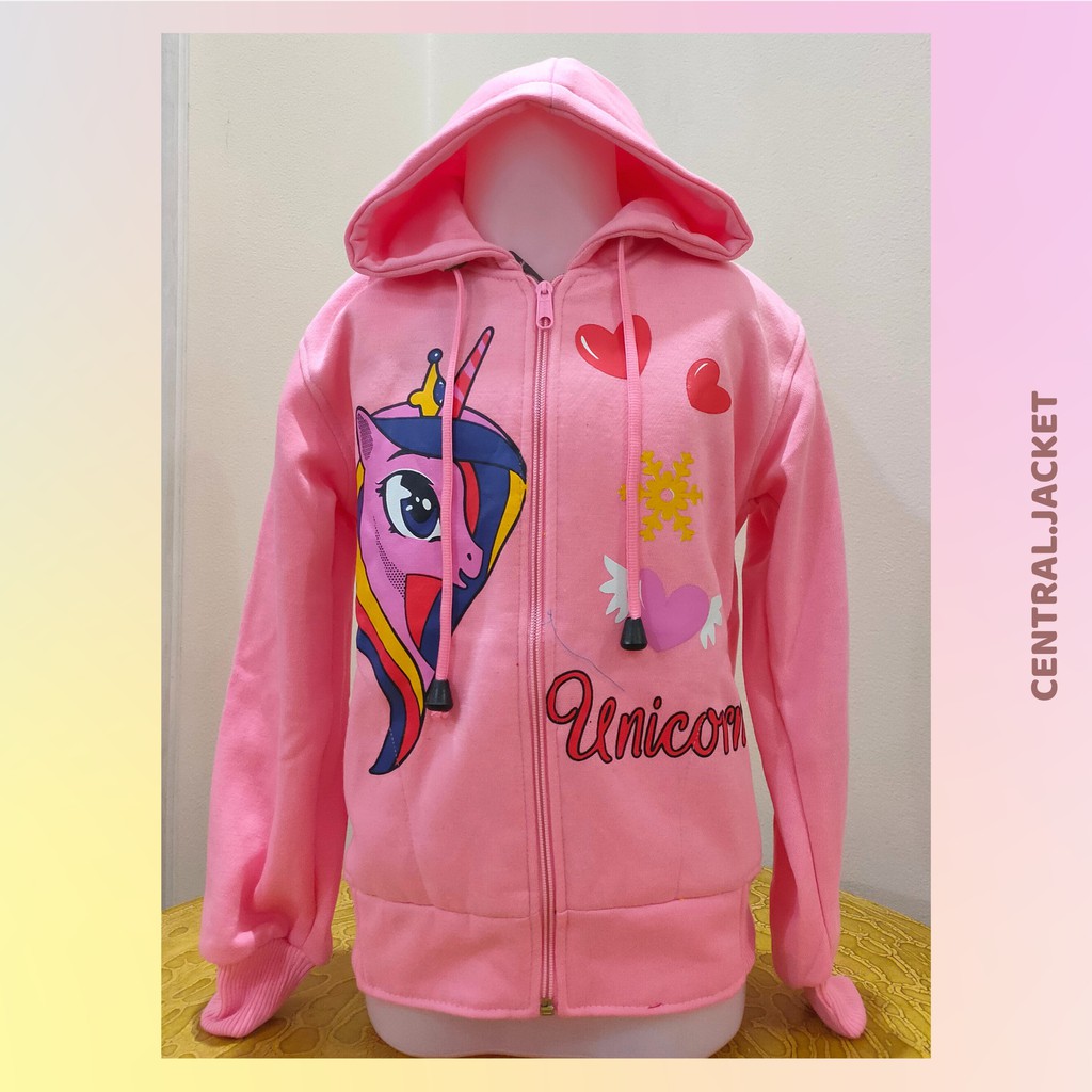 Jaket Anak Perempuan Kuda Pony Unicorn - Sweater Hoodie Anak Tebal Musim Dingin