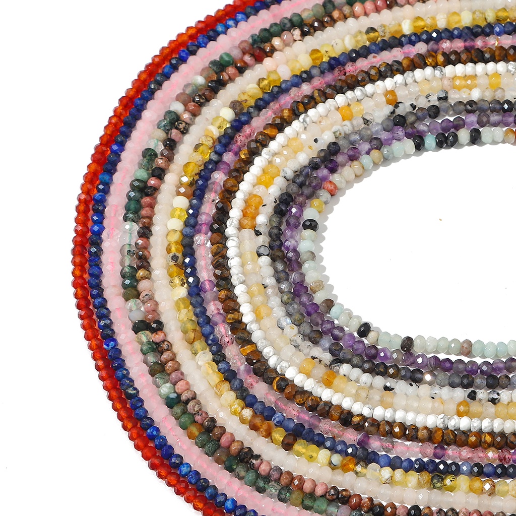 120 pcs 4mm Faceted Manik-manik Alami Pirus Amethyst Agate Quartz Tiger Eye Batu Beads Untuk DIY Membuat Perhiasan Gelang Kalung