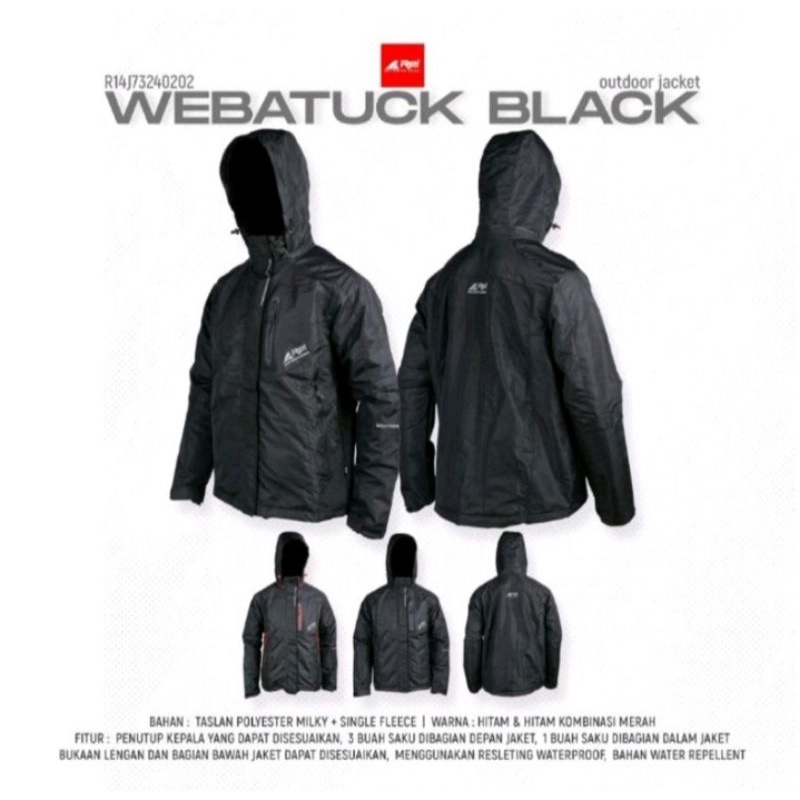 Jaket gunung pria Rei outdoorgear serian WABATUCK terbaru  bahan duratek kain dalam polar bahan wate