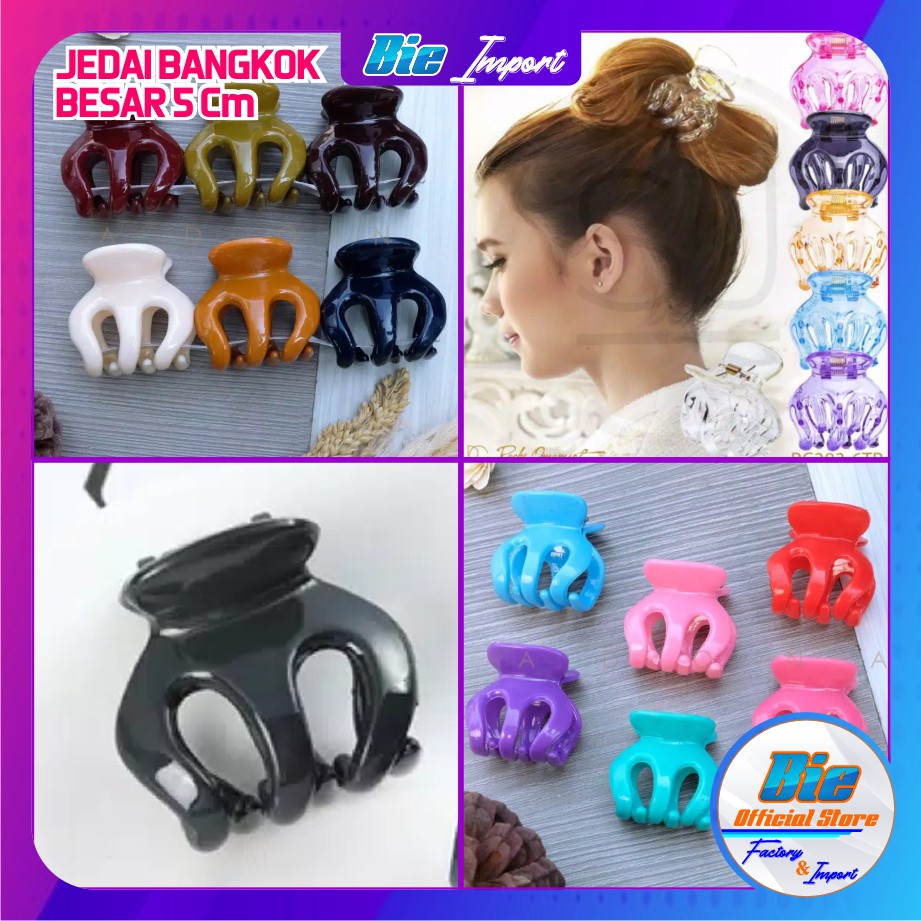 Jepit Jedai Bangkok Besar 5Cm Bahan Tebal Kualitas Ekspor / Jepit rambut Jedai Besar
