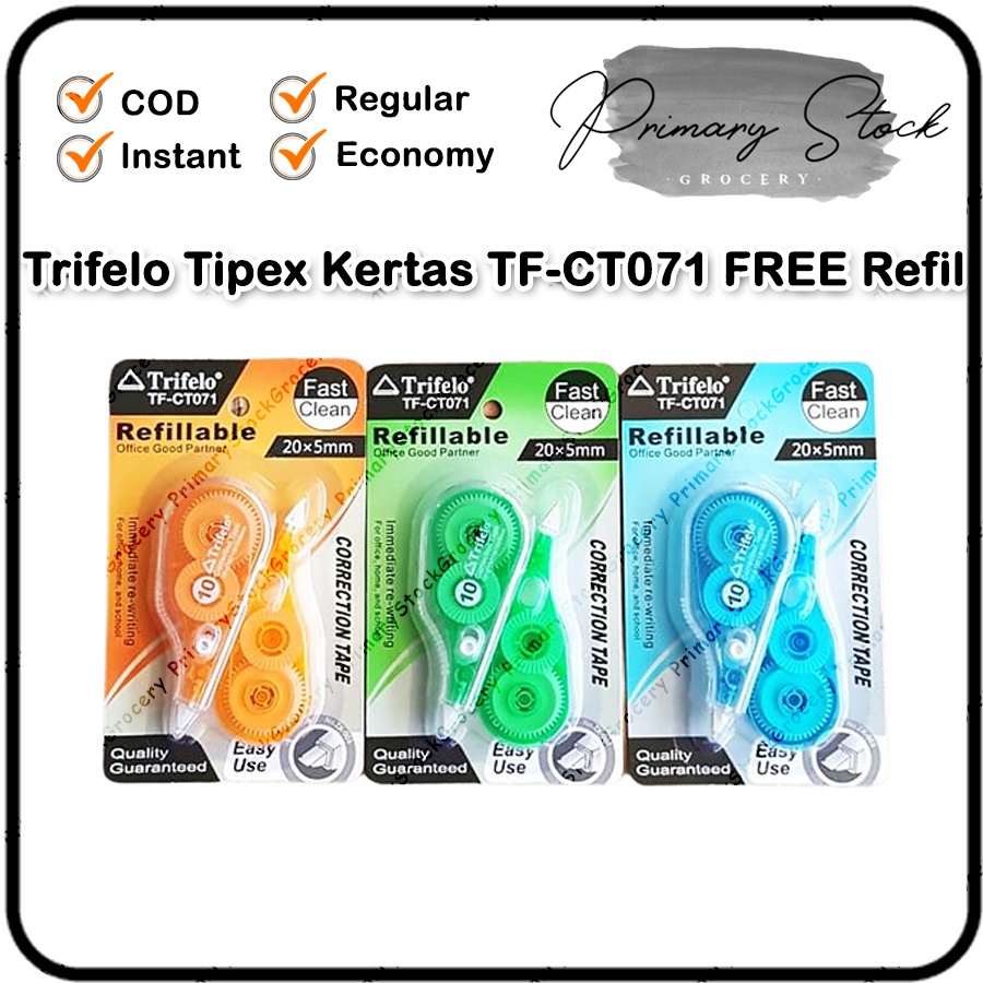 

Tip Ex Kertas Transparan Correction Tape Bening Tipe X Trifelo TF CT071 Gratis Free Refill