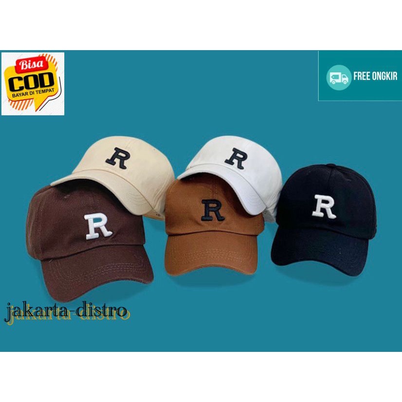 Topi Baseball Pria Wanita Berlogo R Terbaru/Topi Kece Terkini/Topi Import