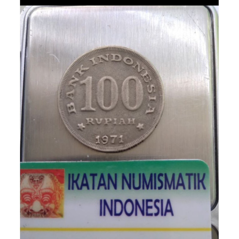 Koin 100 Rupiah Tahun 1971 Bergerigi Kelapa Dua Tebal Berat diatas 11 Gram