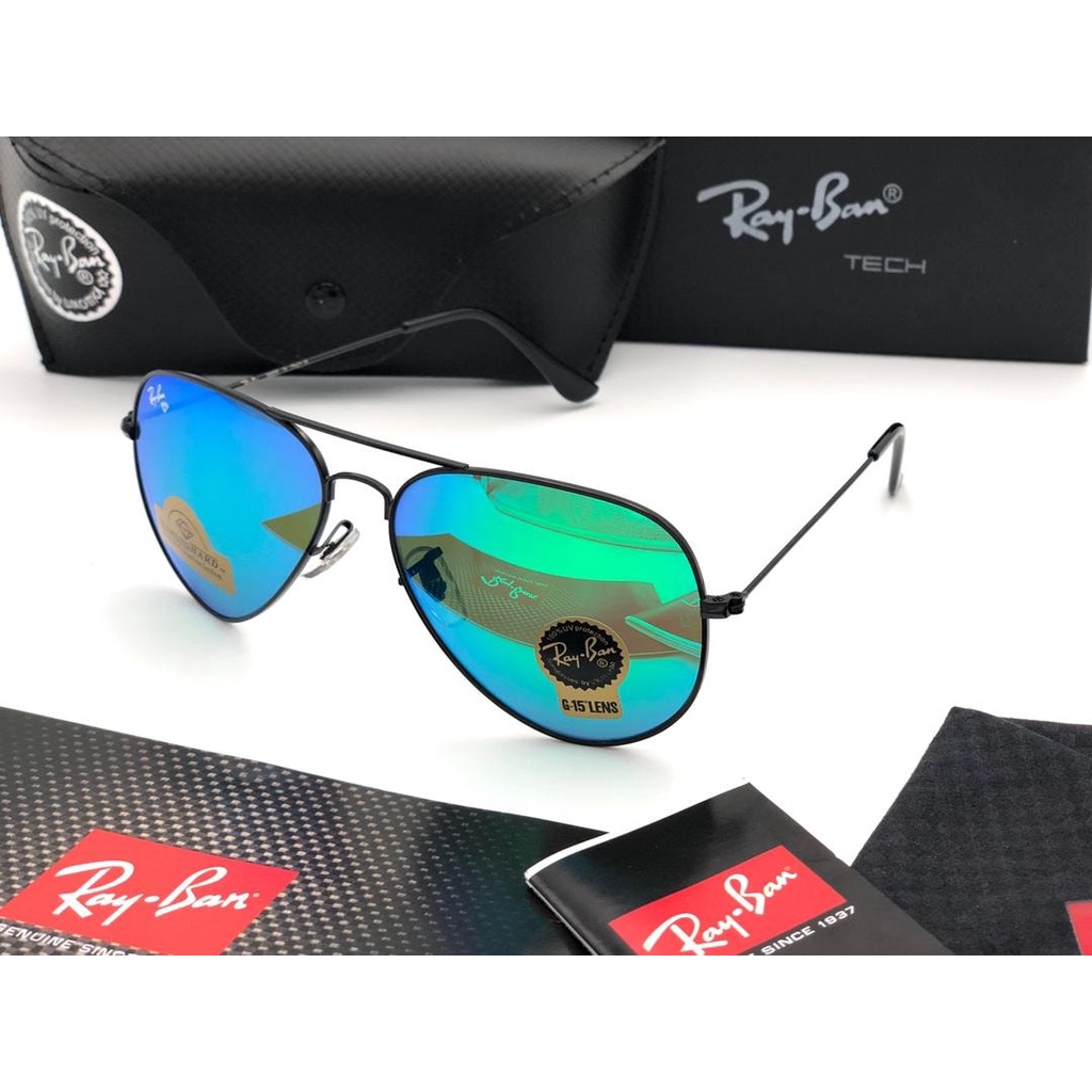 KACAMATA RAYBAN AVIATOR LENSA 100% KACA FASHION TERBARU ANTISILAU ANTIRADIASI POLARIZED POLICARBONAT
