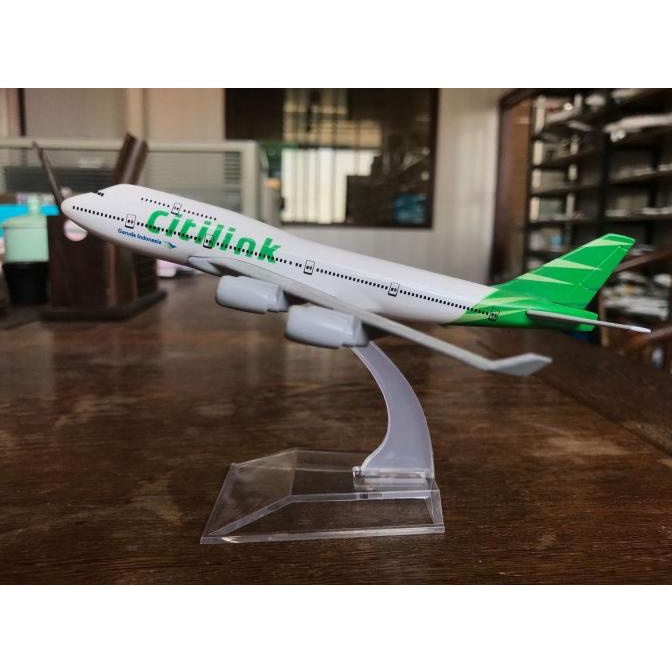 16cm Citilink Diecast Pesawat Terbang Plane Model Miniatur Boeing B747