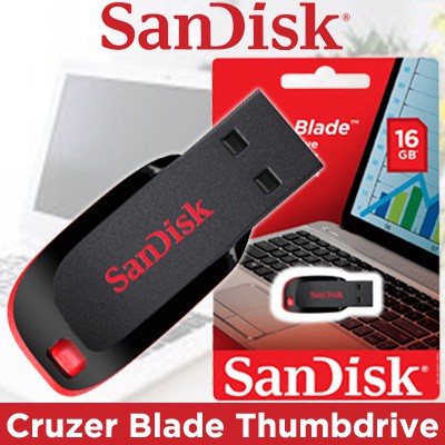 Usb flash drive SanDisk 16gb Cruzer blade original &amp; resmi - flash disk Sandisk 16gb usb 2.0