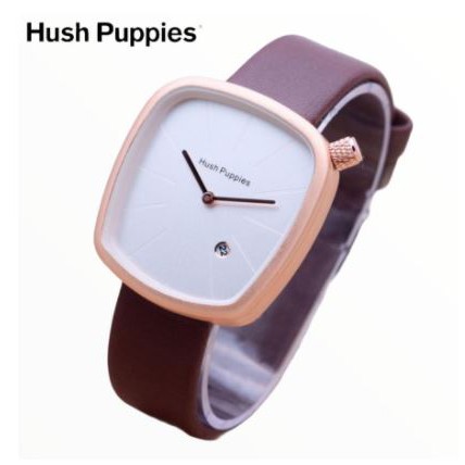 JAM TANGAN WANITA PRIA ANALOG HUSH PUPPIES FASHION SEGI KULIT TANGGAL GROSIR CASUAL COUPLE HP003