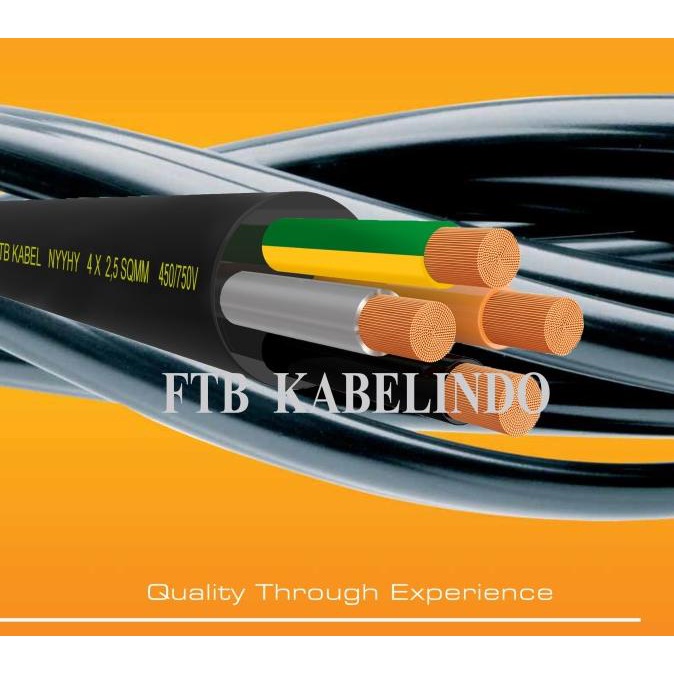 SNI FTB KABEL NYYHY 4x2.5 Sqmm 750V 50 Meter ( ZR-RVV 4x2.5mm 4x2,5 ) ada stock