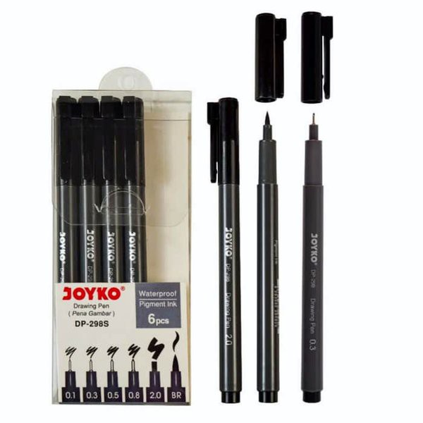 

Terlaris Joyko Drawing Pen Dp-298S Set 6 Pcs Waterproof Dp298S Pena Gambar ORI Berkualitas