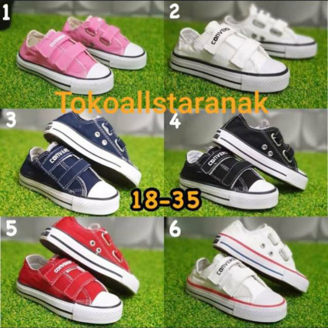  SEPATU  CONVERSE  ANAK PEREKAT KIDS VELCRO  PEREPET 18 35 