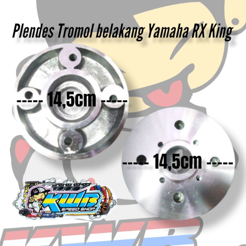 Plendes adaptor tromol cakram belakang yamaha rx king ukuran diameter 14,5cm