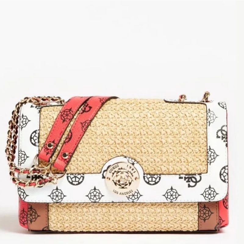 11.11 SALE | GUESSS Always Raffia Logo Convertible Crossbody Bag