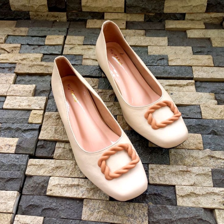 Flat Shoes Murano Moana Cream Sepatu Big Size Jumbo 41-46