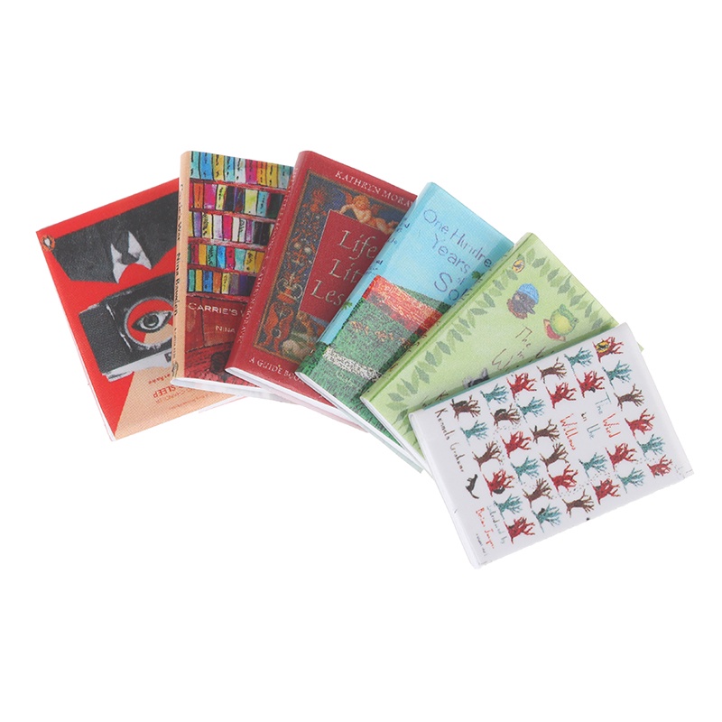 # Kaos T-Shirt Wanita Lengan Pendek Motif Print #6pcs / set Miniatur Note Skala 1: 12 Untuk Rumah Boneka