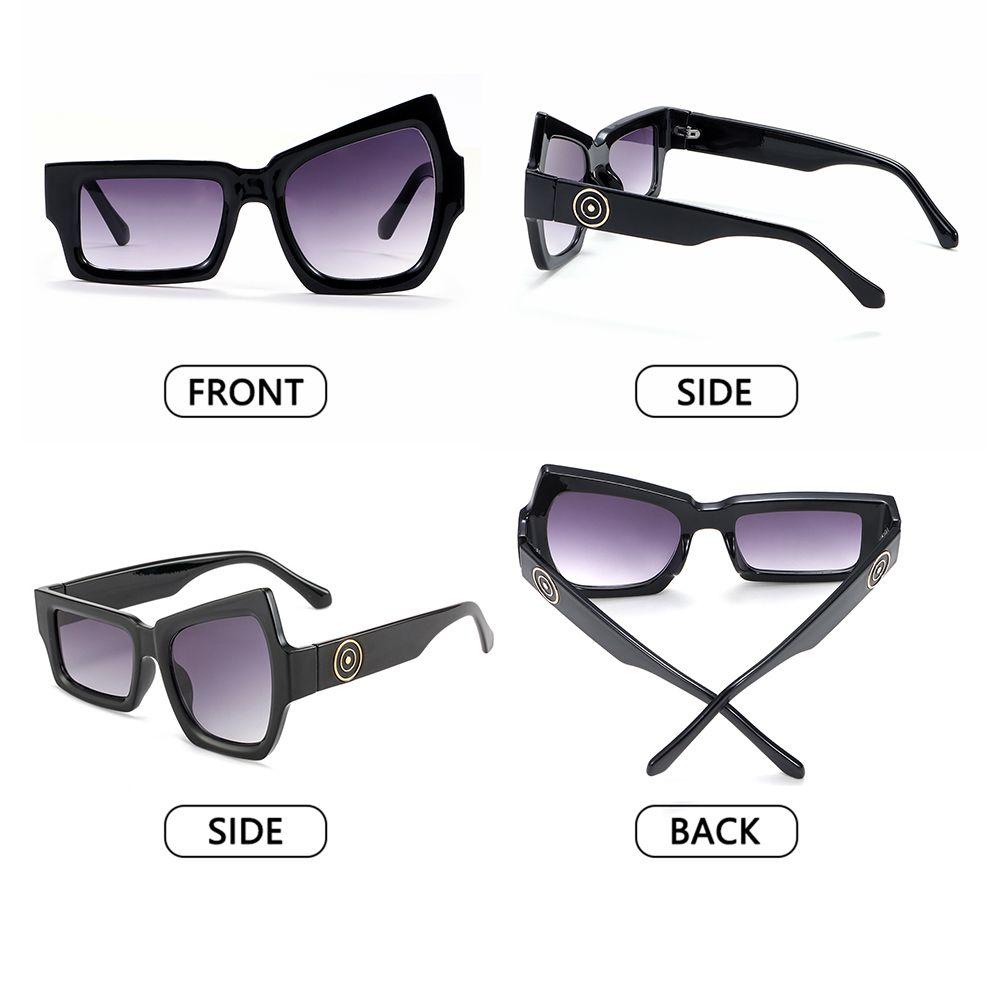 R-FLOWER Kacamata Hitam Punk Pria Geometri Unik UV400 Eyewear Sun Glasses