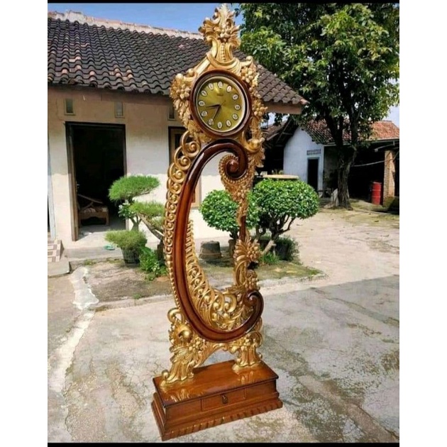 jam hias ukir gandul kayu jati klasik modern furmiture murah jepara