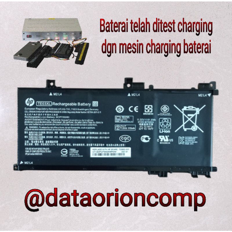 Baterai Battery HP TE03 TE03XL 15-AX000 15-BC000 HSTNN-UB7A TPN-Q173 HITAM