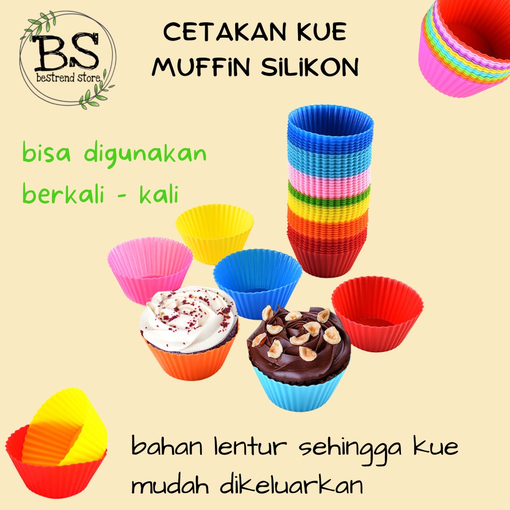 Cetakan Muffin Cup Cake Silikon Mini Bolu Kukus