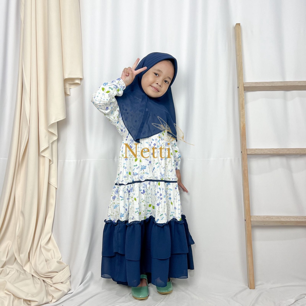 AISHA DRESS BAJU GAMIS ANAK TANGGUNG USIA 3 TAHUN SAMPAI 12 TAHUN + KRUDUNG / GAMIS ANAK MODEL SUSUN