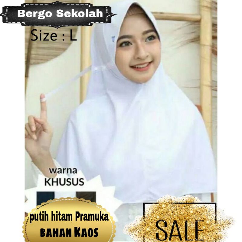 HIJAB ANAK SEKOLAH BAHAN KAOS SERUT PITA BELAKANG