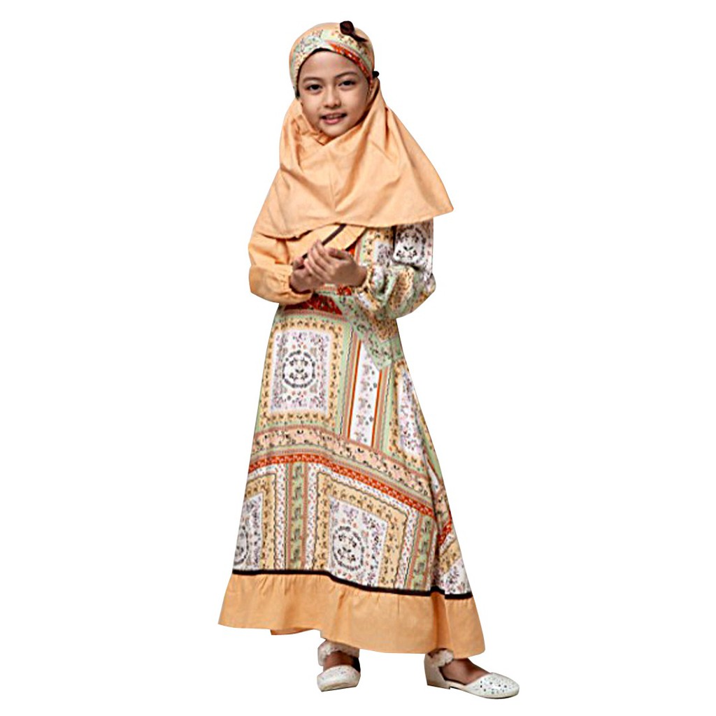 Two Mix Gamis Anak Perempuan / Busana Muslim Anak Cewek / Dress Anak Muslim 4005