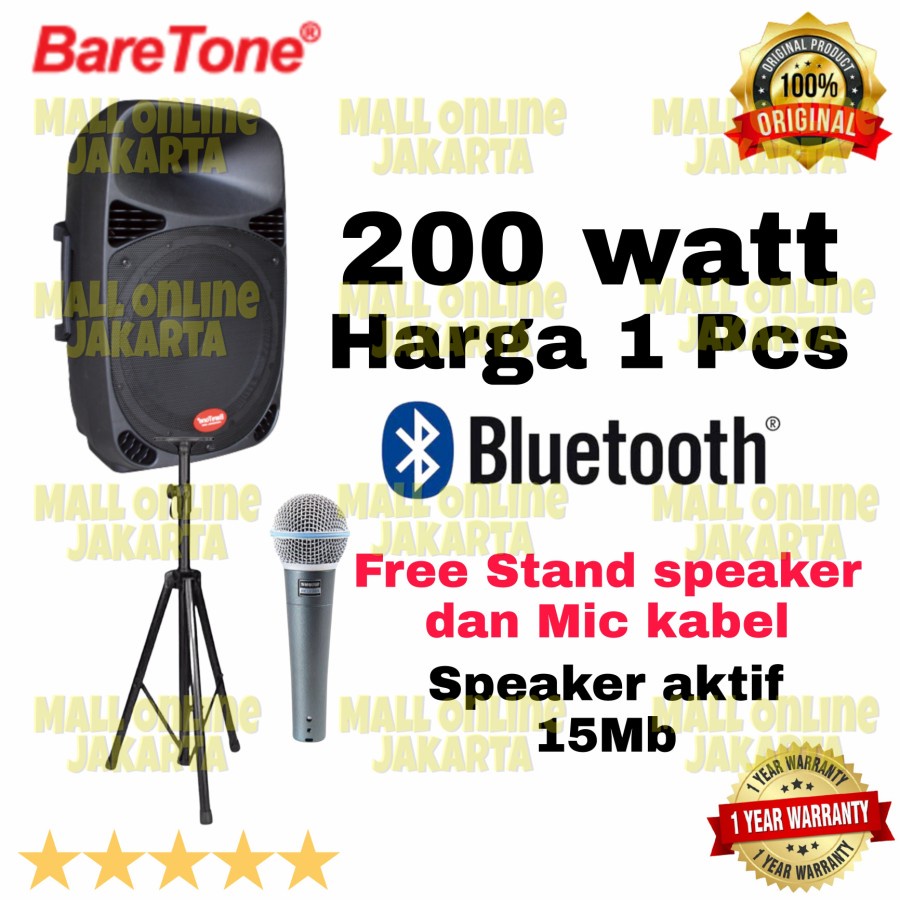 Speaker aktif Baretone 15 inch Max 15mb Original Aktiv maz15mb
