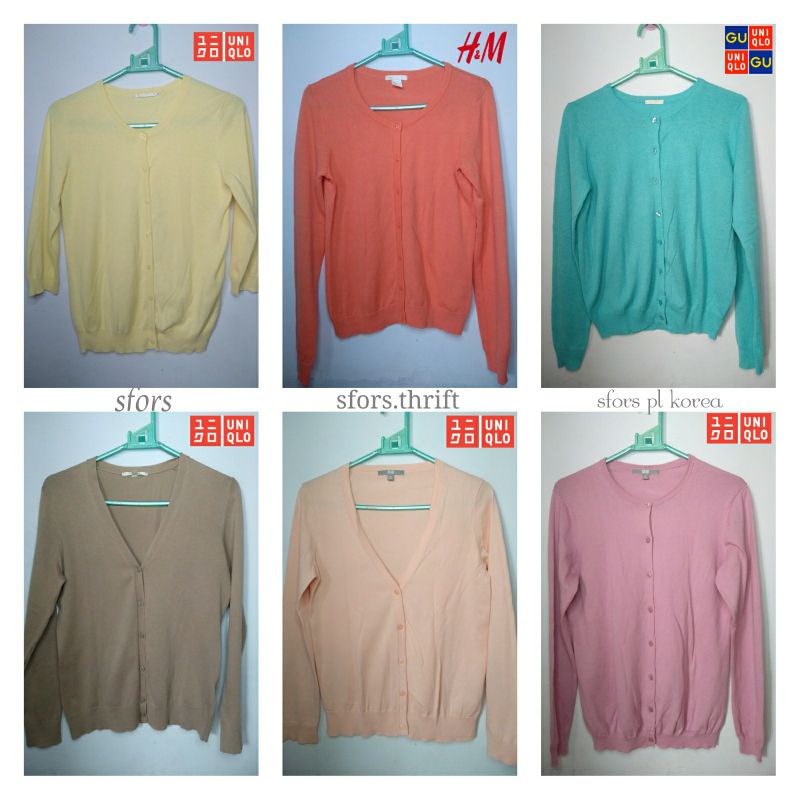 CARDIGAN UNIQLO GU ZARA/LONG OUTER RAJUT LILAC
