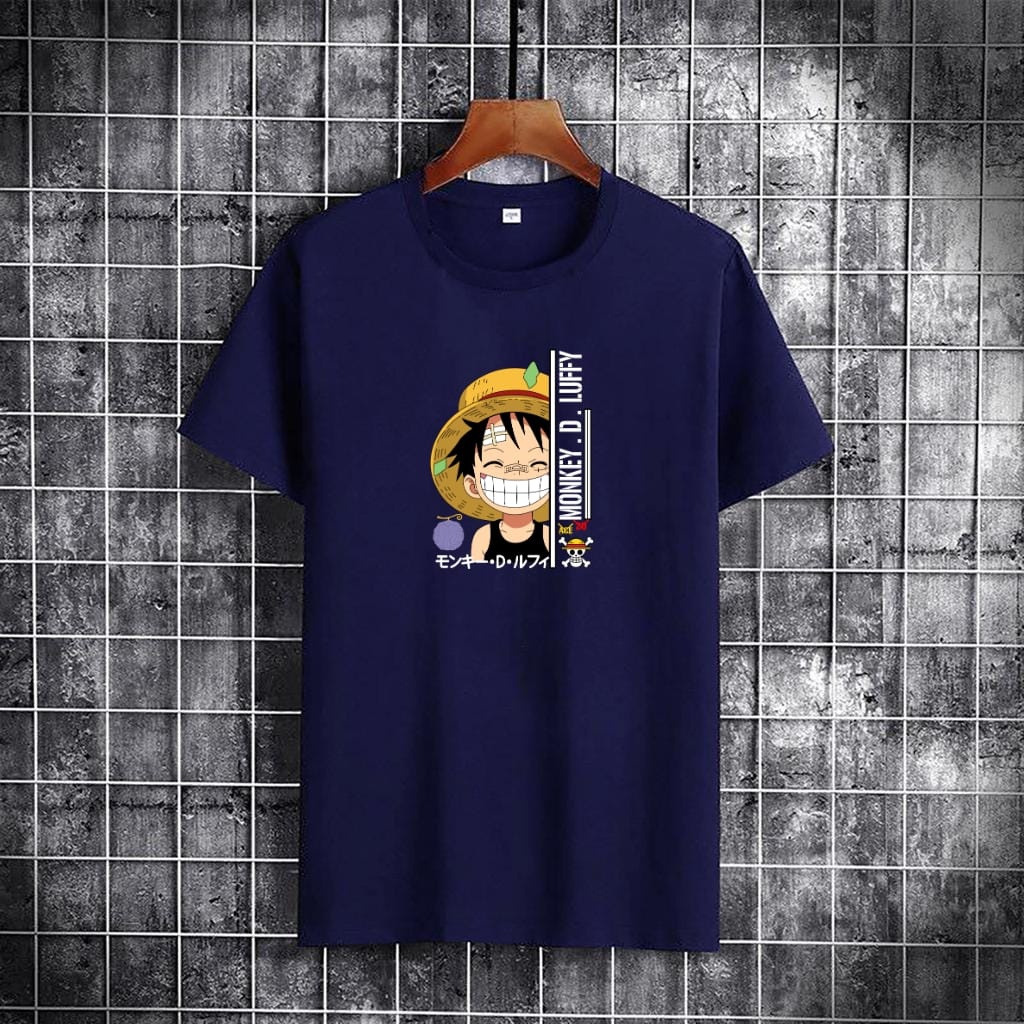 JOSJOLI_STORE/Baju Oblong Luffy Nyengir/Atasan Pria Dewasa Lengan Pendek/L XL