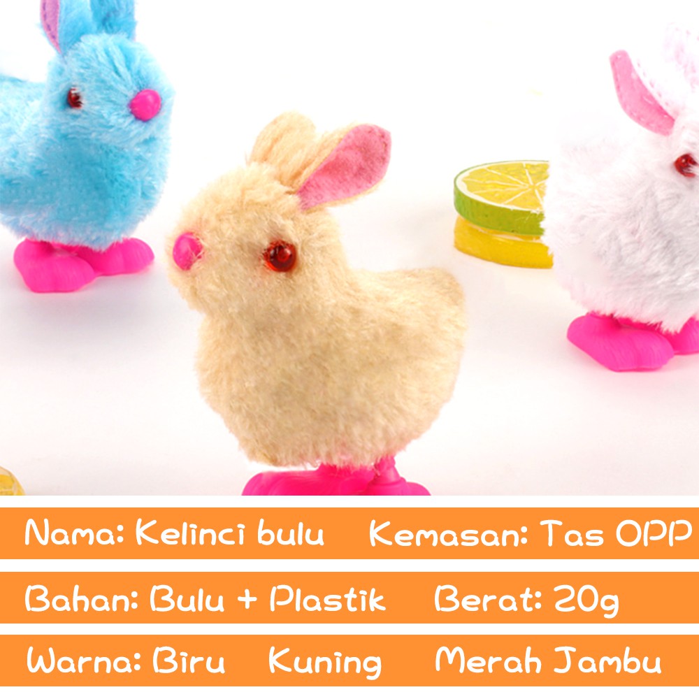 【Stok Baru】Mainan kelinci bulu yang lucu Model kelinci bulu berjalan otomatis