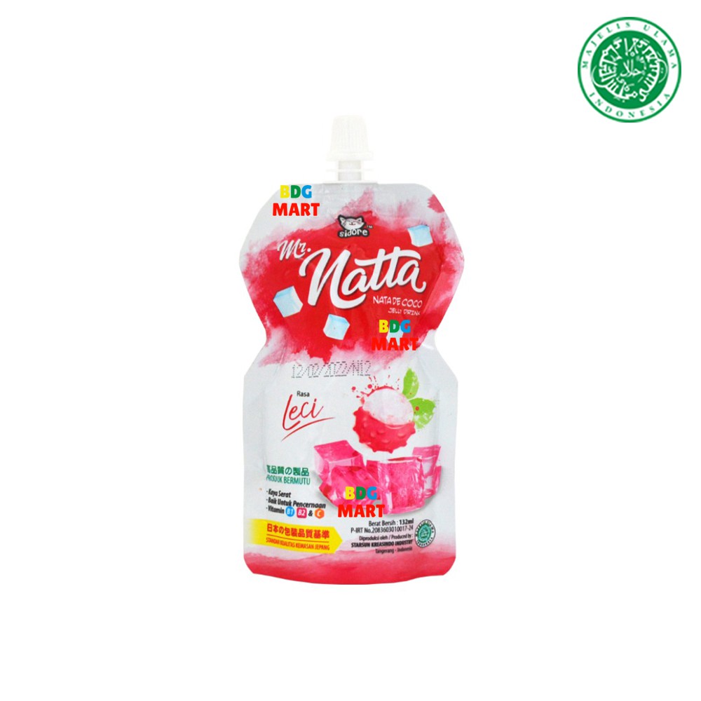 

Sidore Mr.Natta Leci Nata De Coco Jelly Drink Halal MUI - 132ml