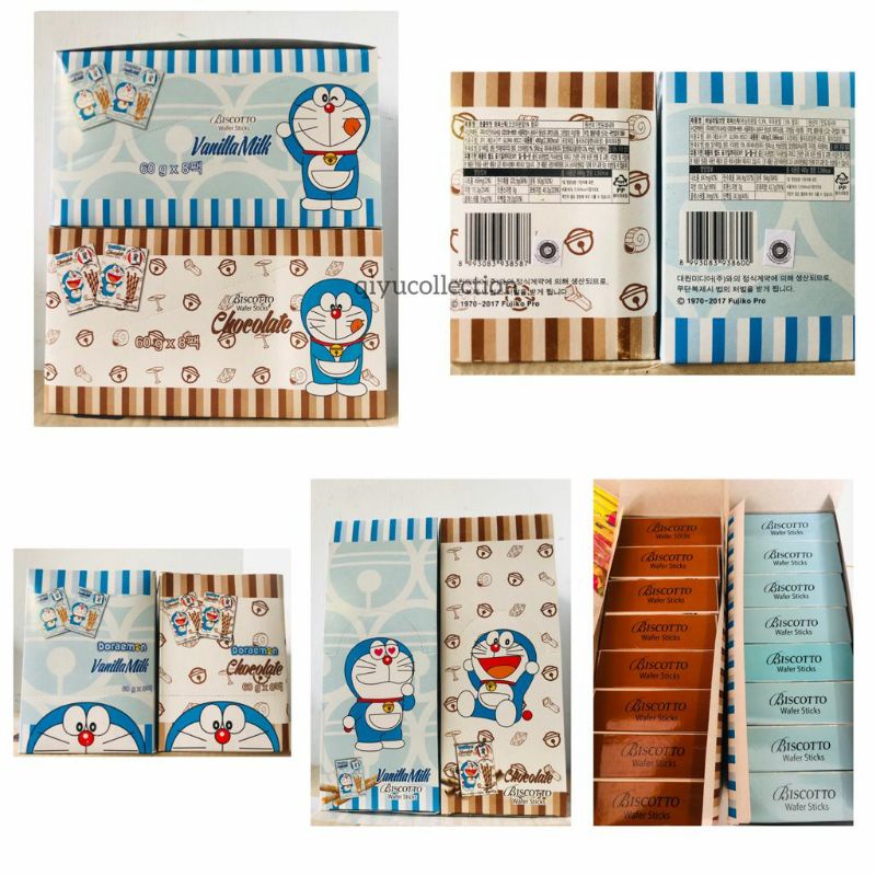 DORAEMON Wafer Sticks Astor Coklat Vanilla Biskitop 60 gr