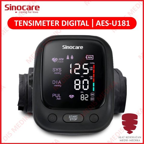 Tensimeter Digital Sinocare AES-U181 Alat Tes Cek Ukur Tensi Meter AES U181 Test Pengukur Tekanan Darah AESU181
