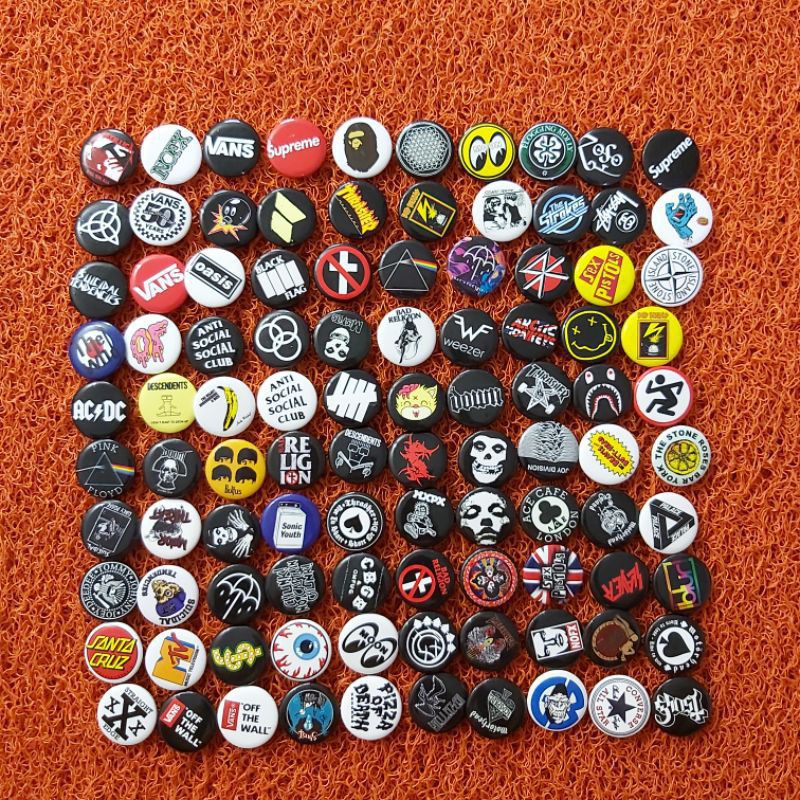 Pin bros punk 3mm pin button pin band music pin jaket kemiti tempelan jaket olsdscool supreme Motorh
