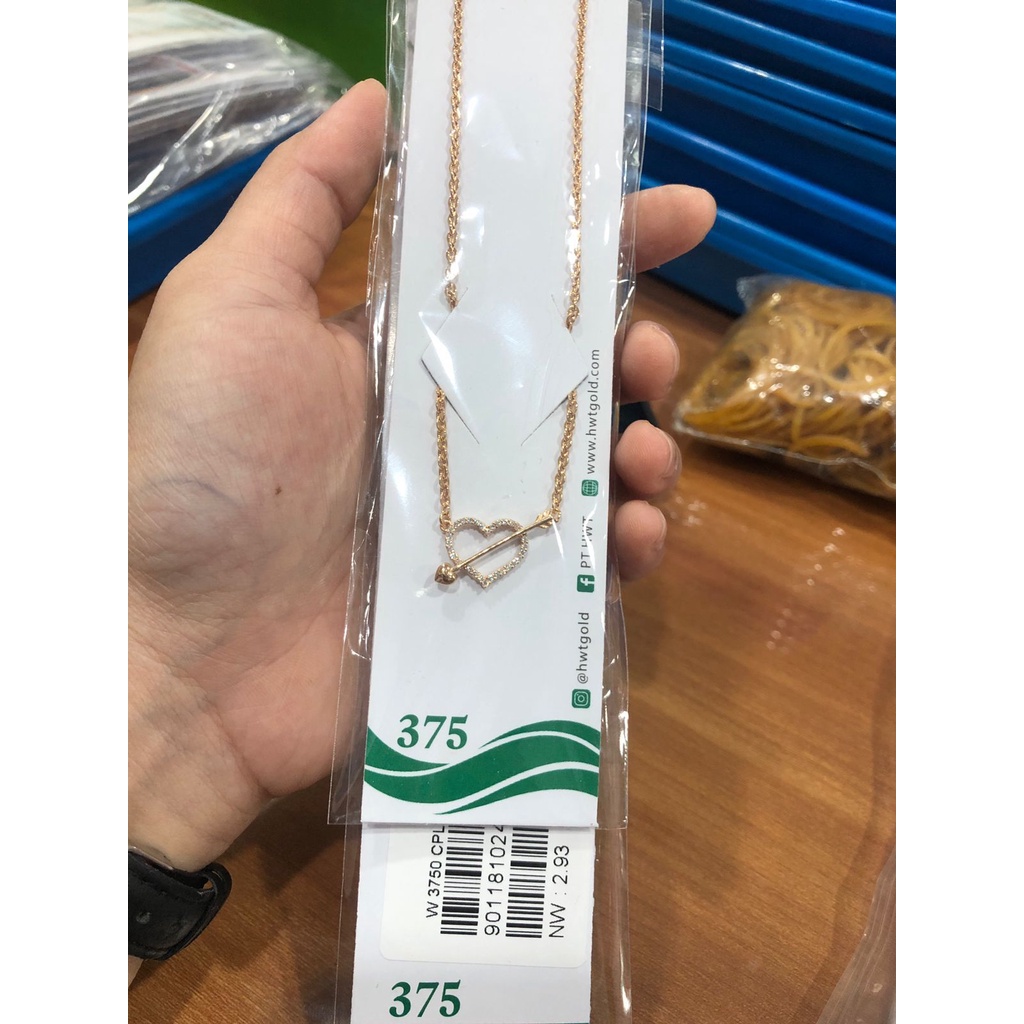 KALUNG WANITA DEWASA EMAS ASLI LOVE KADAR 375/8K HWT GOLD FASHION