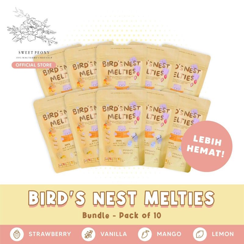 

NatureNest Bird's Nest Melties (Snack Anak Isi Sarang Burung Walet) Bundle isi 10