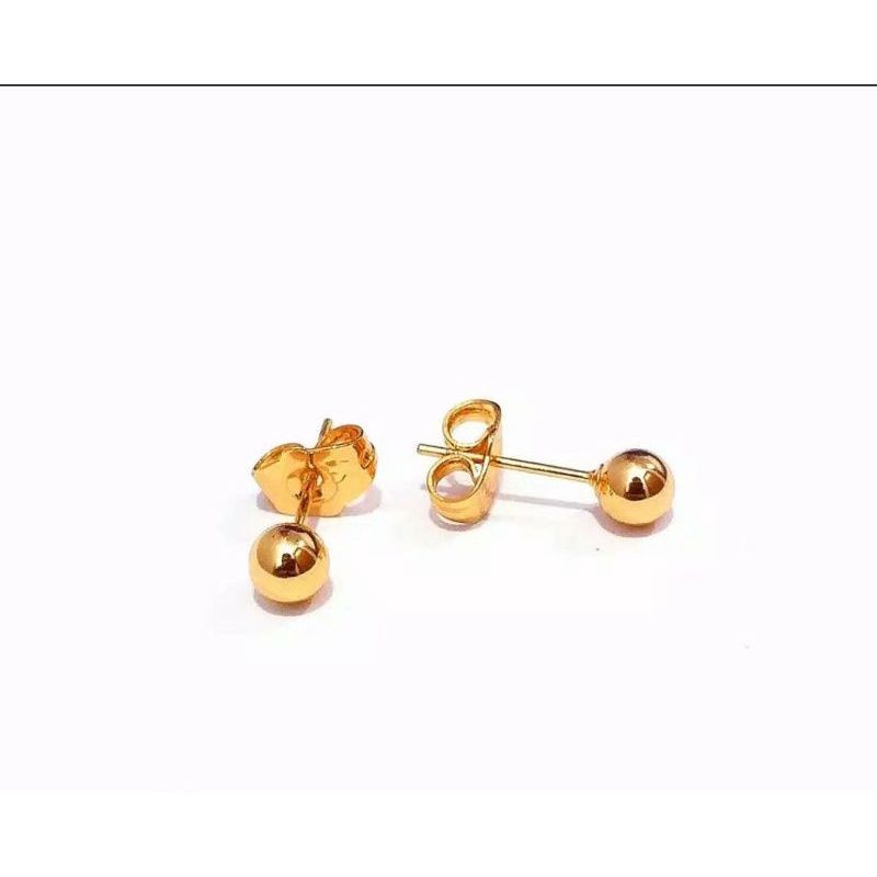 Anting Tusuk Sterling Titanium Gold Simple N17052110