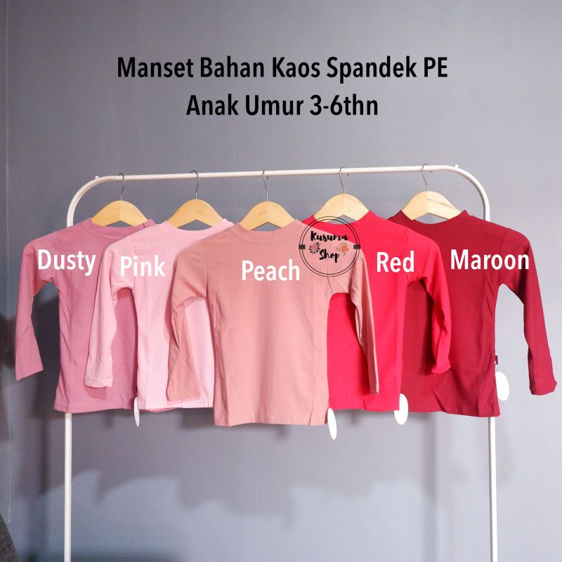 Manset kaos anak umur 3-10 thn Bahan Kaos Spandek PE