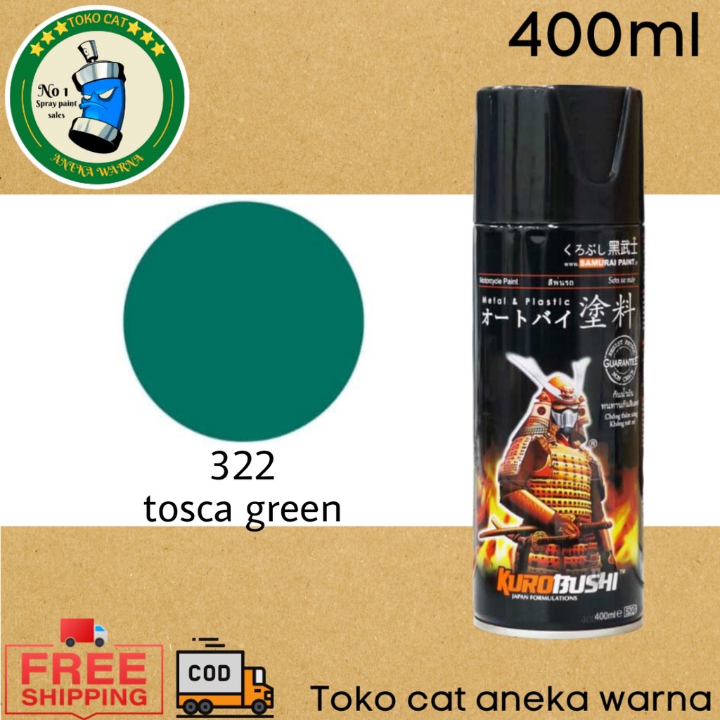 SAMURAI PAINT 322 TOSCA GREEN 400ml CAT SEMPROT SPRAY PAINT PILOX PILOK