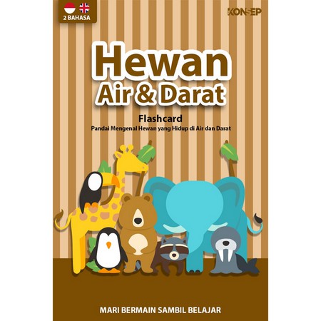 HEWAN AIR &amp; DARAT - KONSEP FLASHCARD isi 48 KARTU Mainan Edukasi Kartu pintar flashcards flash card