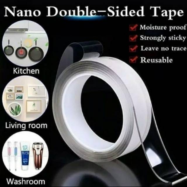 

Nano Magic Double Tape Bening Tahan Air 1M x 30mm / 3cm Acrylic Washable